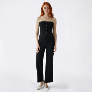 Juniors Madden Girl Knit Dobby Strapless Faux Vest Jumpsuit